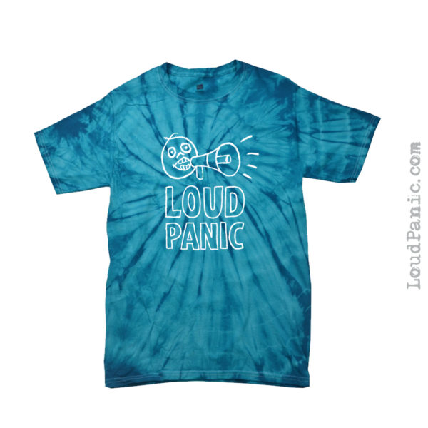 Loud Panic - Logo Outline - Blue Tie Dye T-Shirt